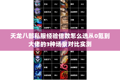 天龙八部私服经验倍数怎么选从0氪到大佬的3种场景对比实测 天龙八部私服经验倍数怎么选从0氪到大佬的3种场景对比实测
