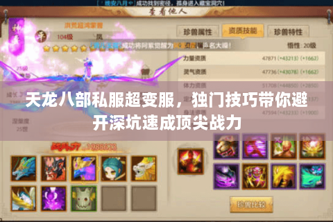 天龙八部私服超变服,独门技巧带你避开深坑速成顶尖战力 天龙八部私服超变服,独门技巧带你避开深坑速成顶尖战力