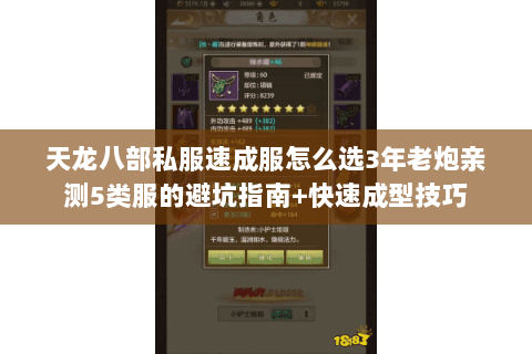 天龙八部私服速成服怎么选3年老炮亲测5类服的避坑指南+快速成型技巧 天龙八部私服速成服怎么选3年老炮亲测5类服的避坑指南+快速成型技巧