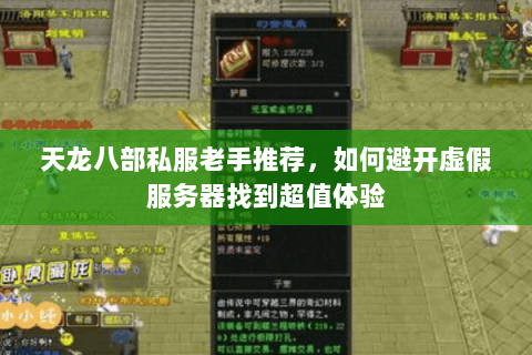 天龙八部私服老手推荐,如何避开虚假服务器找到超值体验 天龙八部私服老手推荐,如何避开虚假服务器找到超值体验