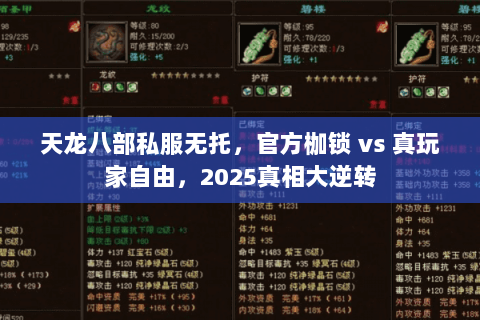 天龙八部私服无托,官方枷锁 vs 真玩家自由,2025真相大逆转 天龙八部私服无托,官方枷锁 vs 真玩家自由,2025真相大逆转