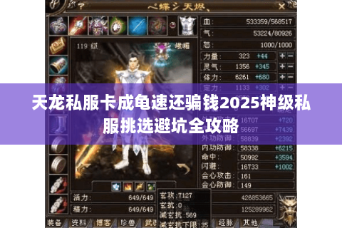 天龙私服卡成龟速还骗钱2025神级私服挑选避坑全攻略 天龙私服卡成龟速还骗钱2025神级私服挑选避坑全攻略