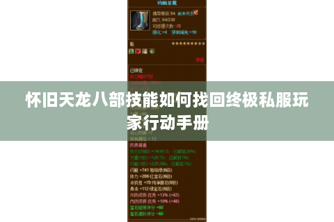 怀旧天龙八部技能如何找回终极私服玩家行动手册 怀旧天龙八部技能如何找回终极私服玩家行动手册