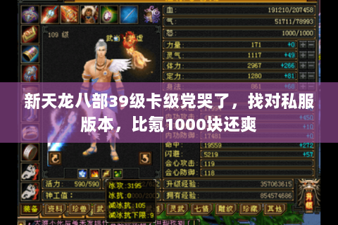 新天龙八部39级卡级党哭了,找对私服版本,比氪1000块还爽 新天龙八部39级卡级党哭了,找对私服版本,比氪1000块还爽