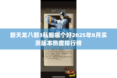 新天龙八部3私服哪个好2025年8月实测版本热度排行榜 新天龙八部3私服哪个好2025年8月实测版本热度排行榜