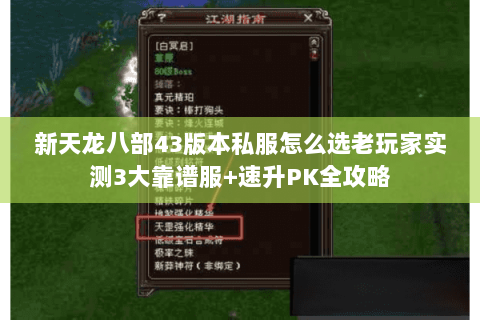 新天龙八部43版本私服怎么选老玩家实测3大靠谱服+速升PK全攻略 新天龙八部43版本私服怎么选老玩家实测3大靠谱服+速升PK全攻略