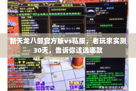 新天龙八部官方版vs私服,老玩家实测30天,告诉你该选哪款 新天龙八部官方版vs私服,老玩家实测30天,告诉你该选哪款