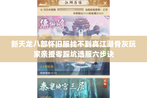新天龙八部怀旧服找不到真江湖骨灰玩家亲授零踩坑选服六步诀