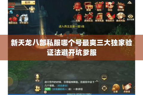 新天龙八部私服哪个号最爽三大独家验证法避开坑爹服 新天龙八部私服哪个号最爽三大独家验证法避开坑爹服