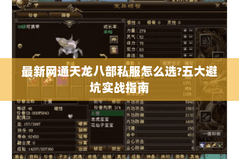 最新网通天龙八部私服怎么选?五大避坑实战指南 最新网通天龙八部私服怎么选?五大避坑实战指南