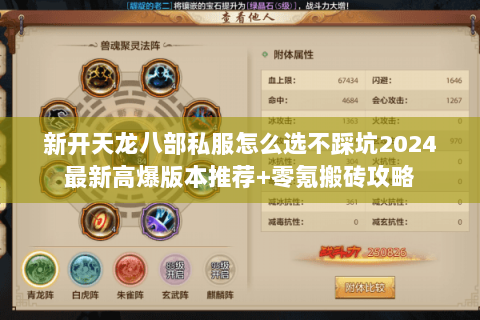 新开天龙八部私服怎么选不踩坑2024最新高爆版本推荐+零氪搬砖攻略 新开天龙八部私服怎么选不踩坑2024最新高爆版本推荐+零氪搬砖攻略