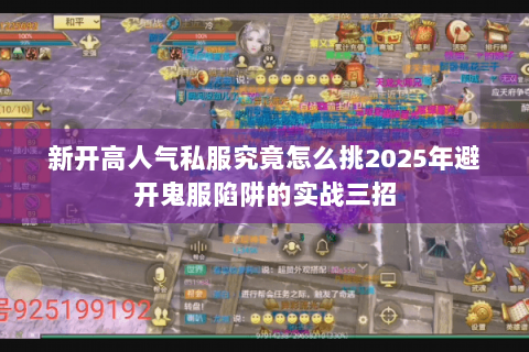 新开高人气私服究竟怎么挑2025年避开鬼服陷阱的实战三招 新开高人气私服究竟怎么挑2025年避开鬼服陷阱的实战三招
