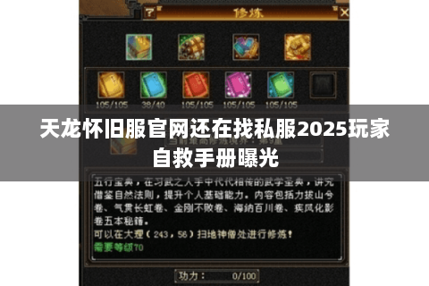 天龙怀旧服官网还在找私服2025玩家自救手册曝光 天龙怀旧服官网还在找私服2025玩家自救手册曝光