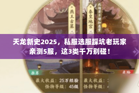 天龙新史2025,私服选服踩坑老玩家亲测5服,这3类千万别碰! 天龙新史2025,私服选服踩坑老玩家亲测5服,这3类千万别碰!