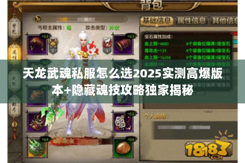 天龙武魂私服怎么选2025实测高爆版本+隐藏魂技攻略独家揭秘