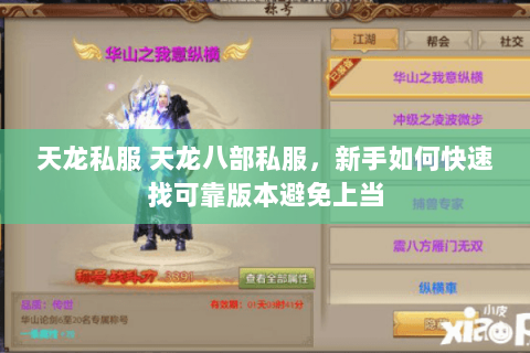 天龙私服 天龙八部私服,新手如何快速找可靠版本避免上当 天龙私服 天龙八部私服,新手如何快速找可靠版本避免上当