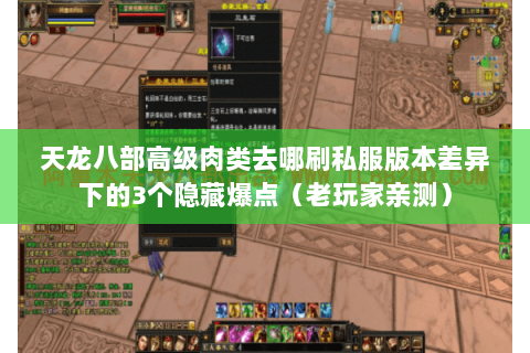 天龙八部高级肉类去哪刷私服版本差异下的3个隐藏爆点(老玩家亲测) 天龙八部高级肉类去哪刷私服版本差异下的3个隐藏爆点(老玩家亲测)