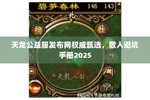 天龙公益服发布网权威甄选，散人避坑手册2025