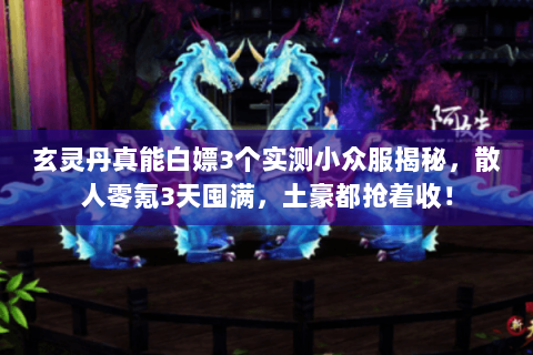 玄灵丹真能白嫖3个实测小众服揭秘,散人零氪3天囤满,土豪都抢着收! 玄灵丹真能白嫖3个实测小众服揭秘,散人零氪3天囤满,土豪都抢着收!