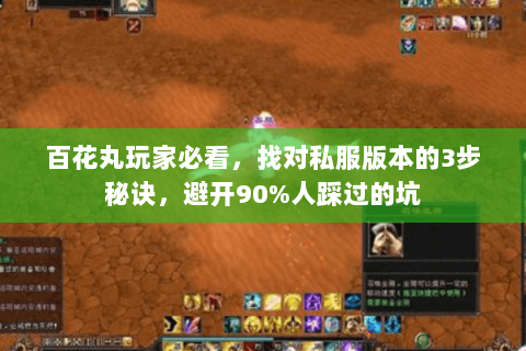 百花丸玩家必看,找对私服版本的3步秘诀,避开90%人踩过的坑 百花丸玩家必看,找对私服版本的3步秘诀,避开90%人踩过的坑