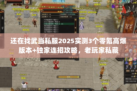 还在找武当私服2025实测3个零氪高爆版本+独家连招攻略,老玩家私藏 还在找武当私服2025实测3个零氪高爆版本+独家连招攻略,老玩家私藏