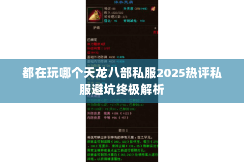 都在玩哪个天龙八部私服2025热评私服避坑终极解析 都在玩哪个天龙八部私服2025热评私服避坑终极解析