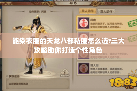 能染衣服的天龙八部私服怎么选?三大攻略助你打造个性角色 能染衣服的天龙八部私服怎么选?三大攻略助你打造个性角色