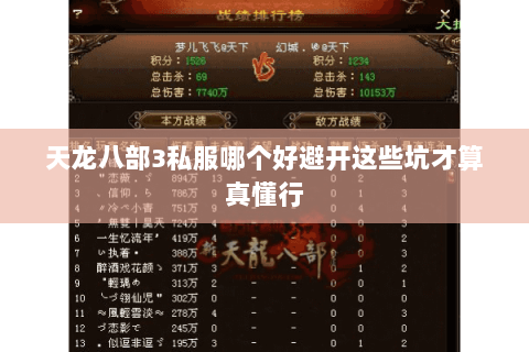 天龙八部3私服哪个好避开这些坑才算真懂行 天龙八部3私服哪个好避开这些坑才算真懂行