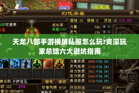 天龙八部手游横屏私服怎么玩?资深玩家总结六大避坑指南 天龙八部手游横屏私服怎么玩?资深玩家总结六大避坑指南