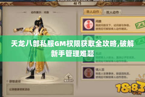 天龙八部私服GM权限获取全攻略,破解新手管理难题 天龙八部私服GM权限获取全攻略,破解新手管理难题