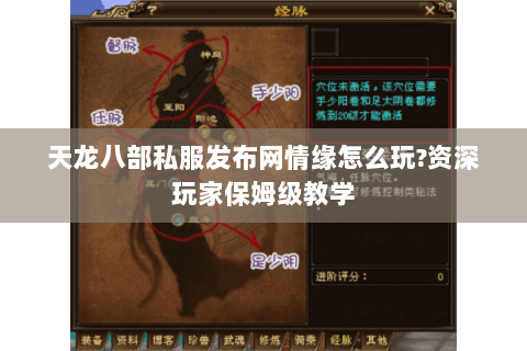 天龙八部私服发布网情缘怎么玩?资深玩家保姆级教学 天龙八部私服发布网情缘怎么玩?资深玩家保姆级教学