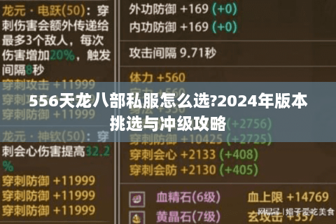 556天龙八部私服怎么选?2024年版本挑选与冲级攻略 556天龙八部私服怎么选?2024年版本挑选与冲级攻略