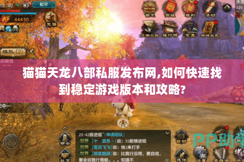猫猫天龙八部私服发布网,如何快速找到稳定游戏版本和攻略? 猫猫天龙八部私服发布网,如何快速找到稳定游戏版本和攻略?