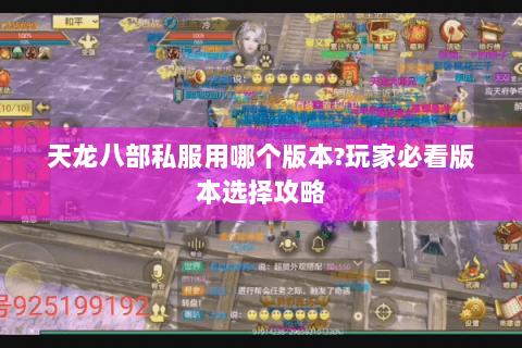 天龙八部私服用哪个版本?玩家必看版本选择攻略 天龙八部私服用哪个版本?玩家必看版本选择攻略
