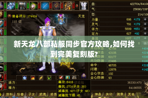新天龙八部私服同步官方攻略,如何找到完美复刻版? 新天龙八部私服同步官方攻略,如何找到完美复刻版?