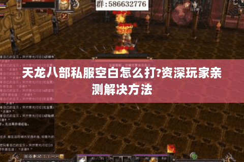 天龙八部私服空白怎么打?资深玩家亲测解决方法 天龙八部私服空白怎么打?资深玩家亲测解决方法