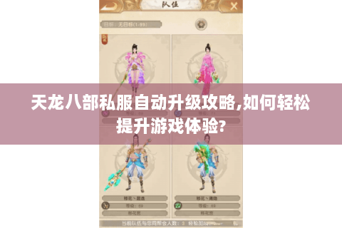 天龙八部私服自动升级攻略,如何轻松提升游戏体验?