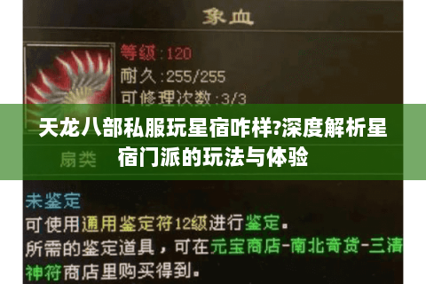 天龙八部私服玩星宿咋样?深度解析星宿门派的玩法与体验 天龙八部私服玩星宿咋样?深度解析星宿门派的玩法与体验