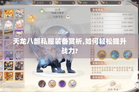 天龙八部私服装备赏析,如何轻松提升战力? 天龙八部私服装备赏析,如何轻松提升战力?