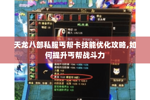 天龙八部私服丐帮卡技能优化攻略,如何提升丐帮战斗力 天龙八部私服丐帮卡技能优化攻略,如何提升丐帮战斗力