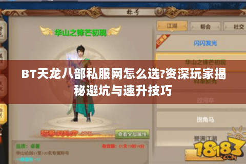 BT天龙八部私服网怎么选?资深玩家揭秘避坑与速升技巧