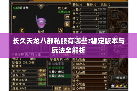长久天龙八部私服有哪些?稳定版本与玩法全解析 长久天龙八部私服有哪些?稳定版本与玩法全解析