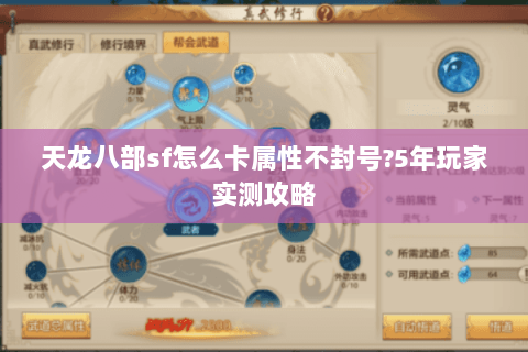 天龙八部sf怎么卡属性不封号?5年玩家实测攻略 天龙八部sf怎么卡属性不封号?5年玩家实测攻略