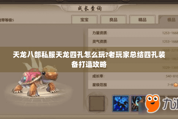 天龙八部私服天龙四孔怎么玩?老玩家总结四孔装备打造攻略 天龙八部私服天龙四孔怎么玩?老玩家总结四孔装备打造攻略