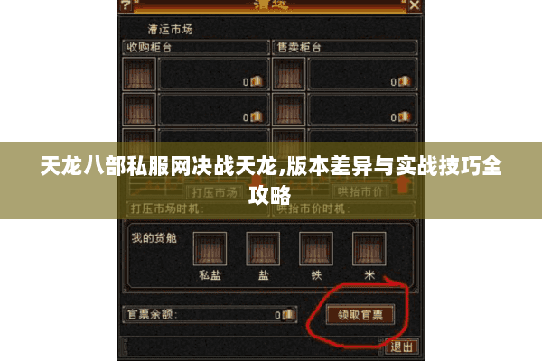 天龙八部私服网决战天龙,版本差异与实战技巧全攻略 天龙八部私服网决战天龙,版本差异与实战技巧全攻略