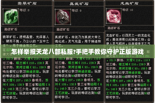 怎样举报天龙八部私服?手把手教你守护正版游戏 怎样举报天龙八部私服?手把手教你守护正版游戏