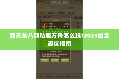 新天龙八部私服方舟怎么玩?2023最全避坑指南