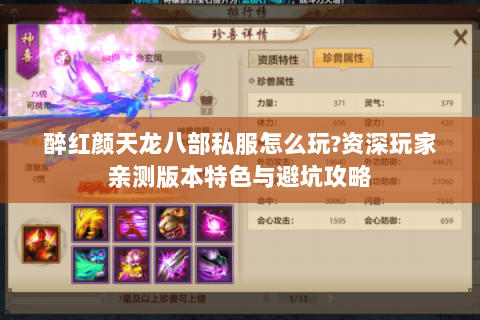 醉红颜天龙八部私服怎么玩?资深玩家亲测版本特色与避坑攻略 醉红颜天龙八部私服怎么玩?资深玩家亲测版本特色与避坑攻略