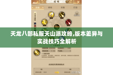 天龙八部私服天山派攻略,版本差异与实战技巧全解析 天龙八部私服天山派攻略,版本差异与实战技巧全解析