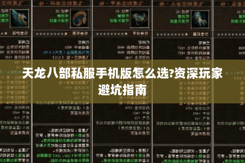 天龙八部私服手机版怎么选?资深玩家避坑指南 天龙八部私服手机版怎么选?资深玩家避坑指南